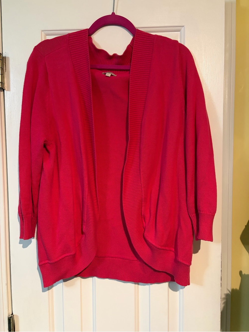 Talbots Open-Front Cardigan in Pink